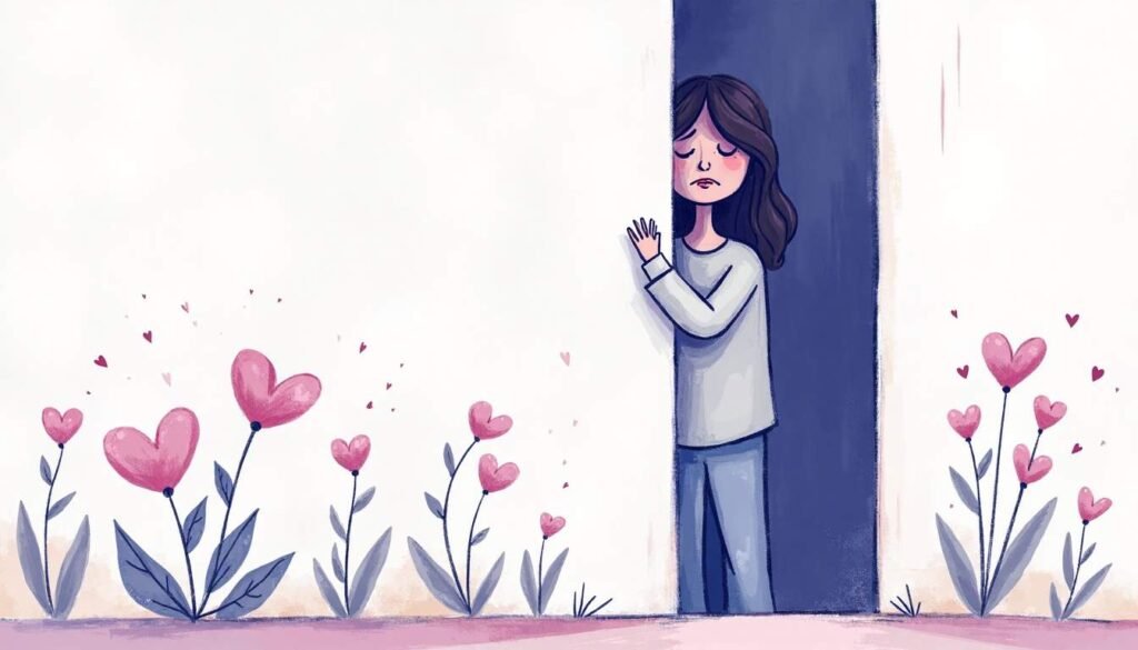 ilustração de mulher chateada se escondendo para representar os sinais de quem não gosta de você